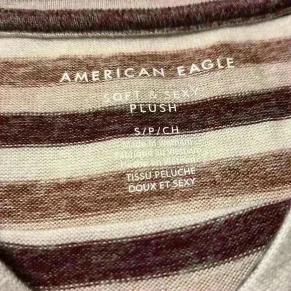 American Eagle Soft & Sexy Plush Striped Lightweight Shirt. Size Small - Picture 4 of 7
